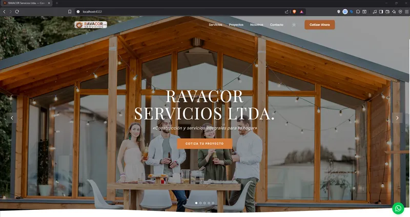 Sitio web de Ravacor Servicios SpA