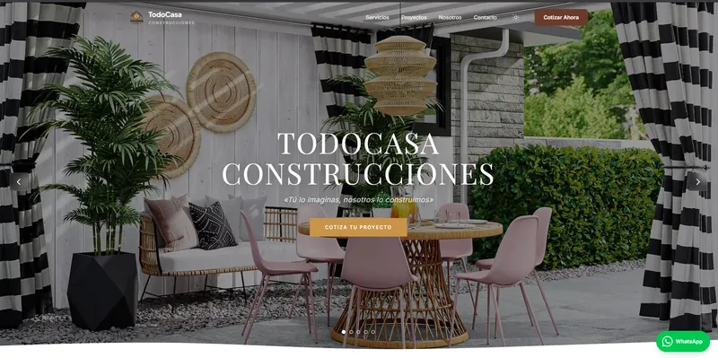 Sitio web de TodoCasa Construcciones