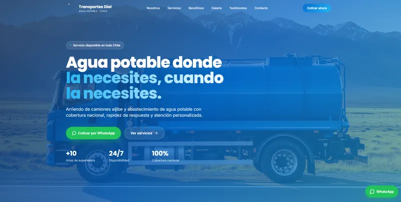 Sitio web de Transportes Dial